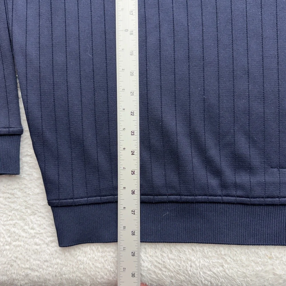 FootJoy Mens XL Navy Blue Quarter Zip Pullover Square D Ribbed Golf Sweater